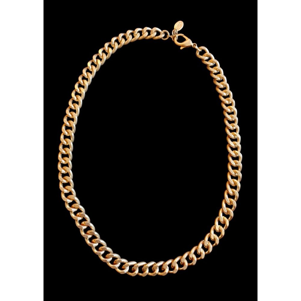 Zara Gold Tone Chunky Cuban Chain Link Necklace 19.25"